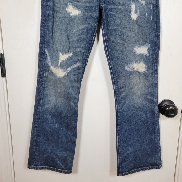 Point Sur Denim J.Crew Distressed High Rise Straight Crop Jeans Size 26 - Picture 2 of 12